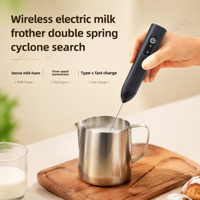 Electric Milk Frother Handheld - Montalatte Elettrico 2 in 1 Ricaricabile