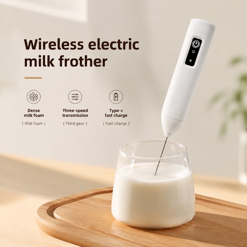 Electric Milk Frother Handheld - Montalatte Elettrico + Sbattitore per Uova