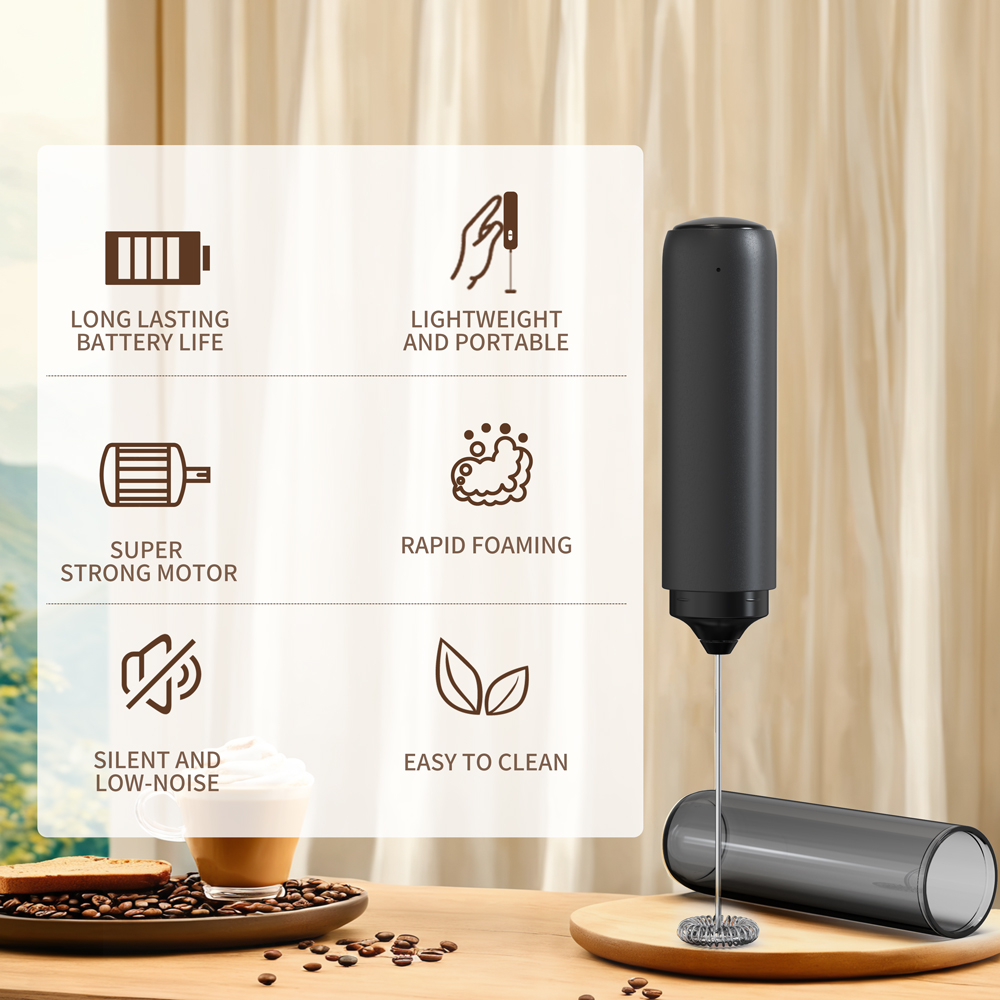 Electric Milk Frother Handheld - Frullatore Potente da Cucina, Montalatte Elettrico