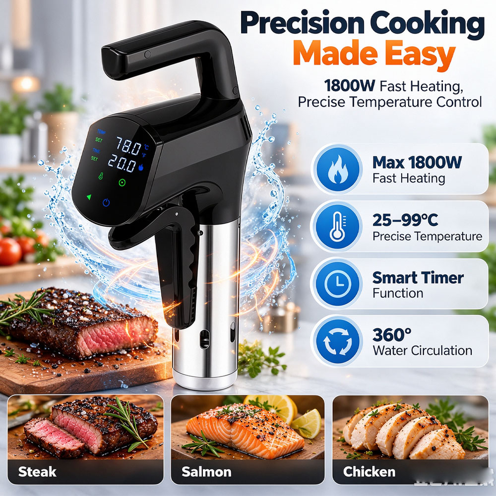 Cuocitore Sous Vide WiFi 1800W - Digital Sous Vide Precision Cooker recensione e prezzo